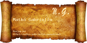 Matkó Gabriella névjegykártya